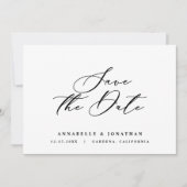 Waterverf botanisch elegant script, niet foto opsl save the date (Voorkant)