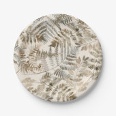 Waterverf Botanisch gebladerte bladeren Baby showe Papieren Bordje (Voorkant)