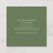 Waterverf botanisch gebladerte en gouden details vierkante visitekaartje (Achterkant)