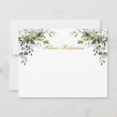 Waterverf Botanisch Groen Goud Gepersonaliseerd Notitiekaartje (Voorkant)