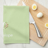 Waterverf botanisch groen initieel monogram theedoek (Quarter Fold)