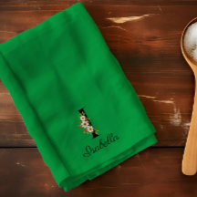 Waterverf botanisch groen initieel monogram