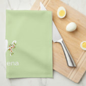 Waterverf botanisch groen initieel monogram theedoek (Quarter Fold)