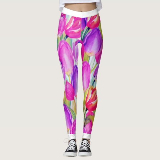 Waterverf botanisch leggings (Voorkant)