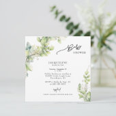 Waterverf Botanisch Licht Sage Vierkant Baby showe Kaart (Staand voorkant)