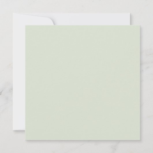 Waterverf Botanisch Licht Sage Vierkant Baby showe Kaart (Achterkant)