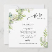 Waterverf Botanisch Licht Sage Vierkant Baby showe Kaart (Voorkant)