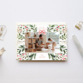 Waterverf Botanisch Lijst Flat Holiday Kaart