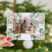 Waterverf Botanisch Lijst Flat Holiday Kaart