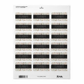 Waterverf Botanisch Modern Minimal Zwart Natuurlij Etiket (Full Sheet)