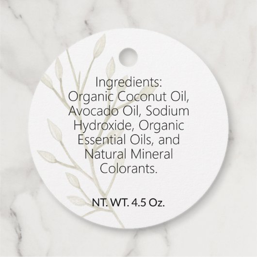 Waterverf Botanisch 🌿 Moderne zeep hang Labels (Achterkant)