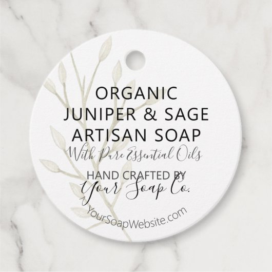 Waterverf Botanisch 🌿 Moderne zeep hang Labels (Voorkant)