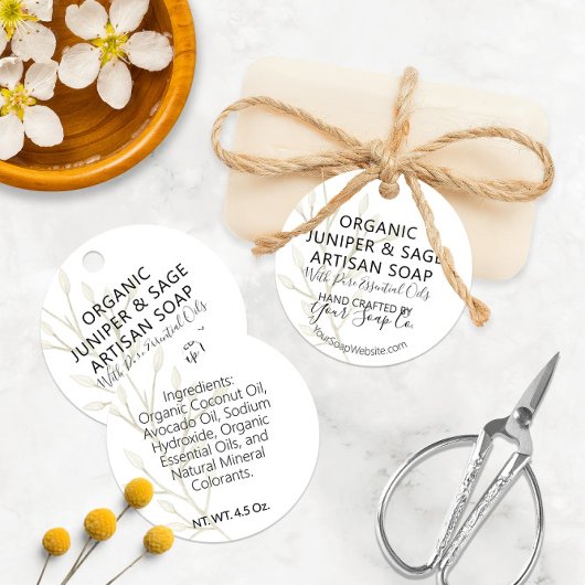 Waterverf Botanisch 🌿 Moderne zeep hang Labels