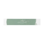 waterverf botanisch monogram pastel Trouwen Uitnodigingen Wikkel (Vlak)