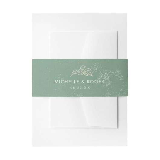 waterverf botanisch monogram pastel Trouwen Uitnodigingen Wikkel (Voorkant Voorbeeld)