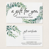 Waterverf botanisch olieveld Cadeaucertificaat Visitekaartje (Voorkant /achterkant)