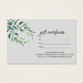 Waterverf botanisch olieveld Cadeaucertificaat Visitekaartje (Achterkant)