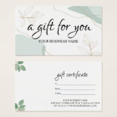 Waterverf botanisch olieveld Cadeaucertificaat Visitekaartje (Voorkant /achterkant)