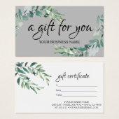 Waterverf botanisch olieveld Cadeaucertificaat Visitekaartje (Voorkant /achterkant)