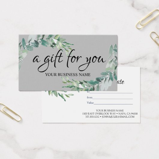 Waterverf botanisch olieveld Cadeaucertificaat Visitekaartje (Kantoor)