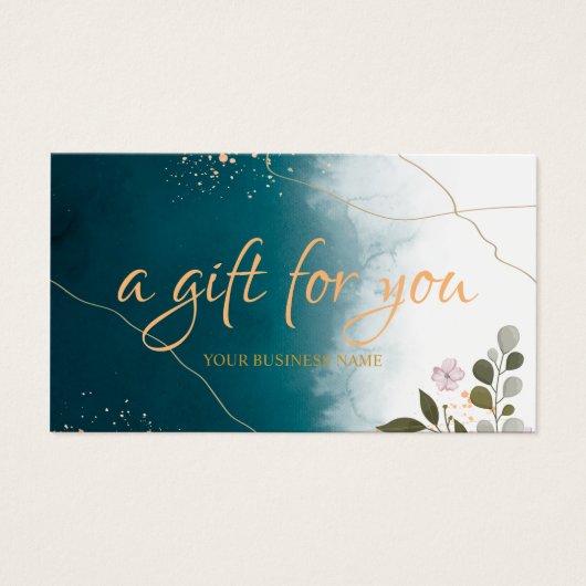 Waterverf botanisch olieveld Cadeaucertificaat Visitekaartje (Voorkant)