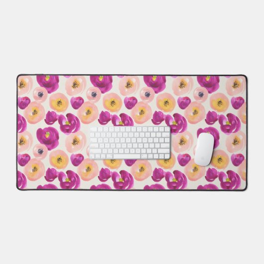 Waterverf Botanisch patroon Bureaumat (Keyboard & Muis)