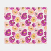 Waterverf Botanisch patroon Fleece Deken (Voorkant (Horizontaal))