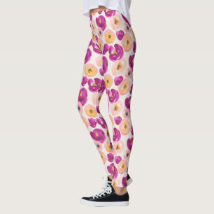 Waterverf Botanisch patroon Leggings