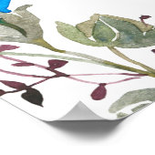 Waterverf botanisch patroon poster (Hoek)