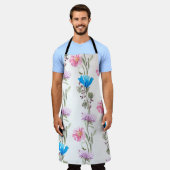 Waterverf botanisch patroon schort (Gedragen)
