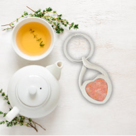 Waterverf botanisch patroon sinaasappel Metalen Sl Sleutelhanger