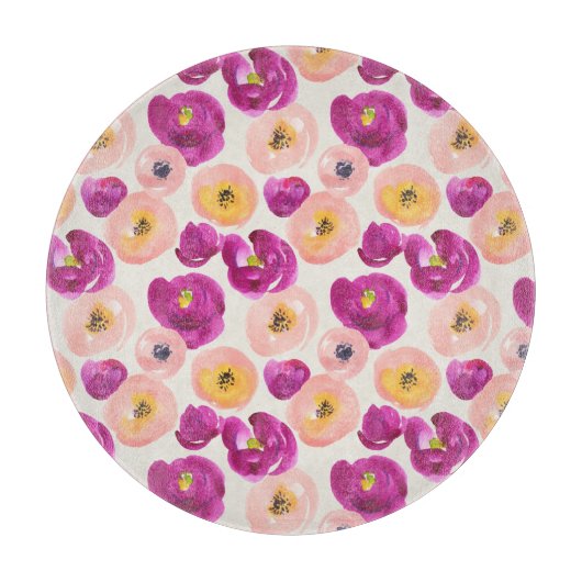 Waterverf Botanisch patroon Snijplank (Voorkant)