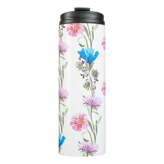 Waterverf botanisch patroon thermosbeker (Voorkant)