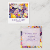 Waterverf Botanisch patroon Vierkante Visitekaartje (Voorkant / Achterkant)