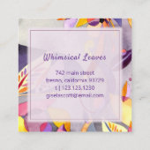 Waterverf Botanisch patroon Vierkante Visitekaartje (Achterkant)