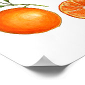 Waterverf botanisch Poster Oranje vruchten (Hoek)