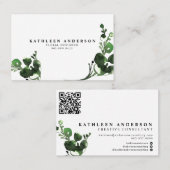 Waterverf Botanisch Visitekaartje met QR-code (Voorkant / Achterkant)