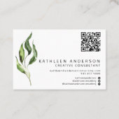 Waterverf Botanisch Visitekaartje met QR-code (Achterkant)