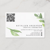 Waterverf Botanisch Visitekaartje met QR-code (Achterkant)