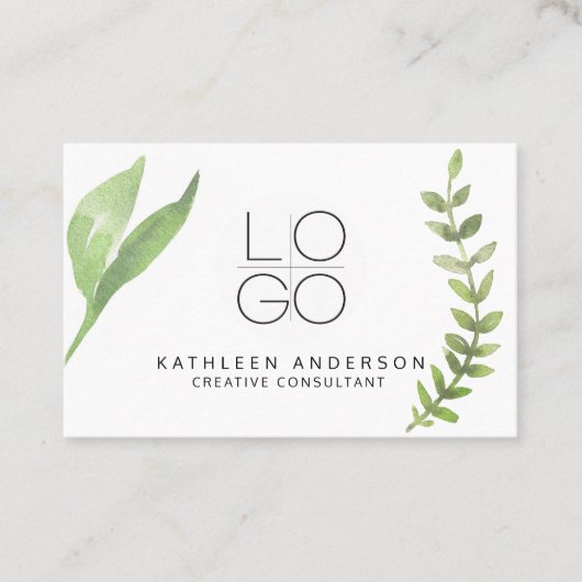 Waterverf Botanisch Visitekaartje met QR-code (Voorkant)