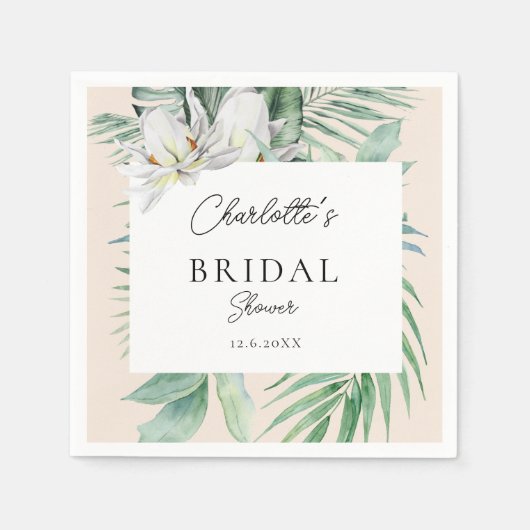 Waterverf Botanisch Vrijgezellenfeest Servet (Voorkant)