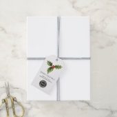 Waterverf Botanisch Zakelijk Logo Kerstmis Cadeaulabel (Met Touw)