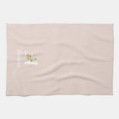 Waterverf botanisch zwart initieel monogram theedoek (Horizontaal)
