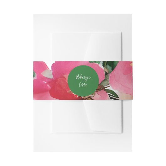Waterverf Botanische Anemone Floral Green Wedding Uitnodigingen Wikkel (Voorkant Voorbeeld)