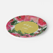 Waterverf Botanische Anemone Floral Yellow Weddens Papieren Bordje (Gekanteld)