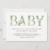 Waterverf Botanische Baby Baby shower Kaart (Voorkant)