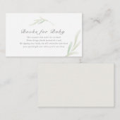 Waterverf Botanische Baby shower Boek Verzoek Informatiekaartje (Voorkant / Achterkant)