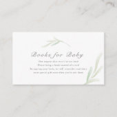 Waterverf Botanische Baby shower Boek Verzoek Informatiekaartje (Voorkant)