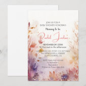 Waterverf Botanische Baby shower olie Schilderen Kaart (Voorkant / Achterkant)