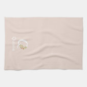 Waterverf botanische beige initiële monogram theedoek (Horizontaal)